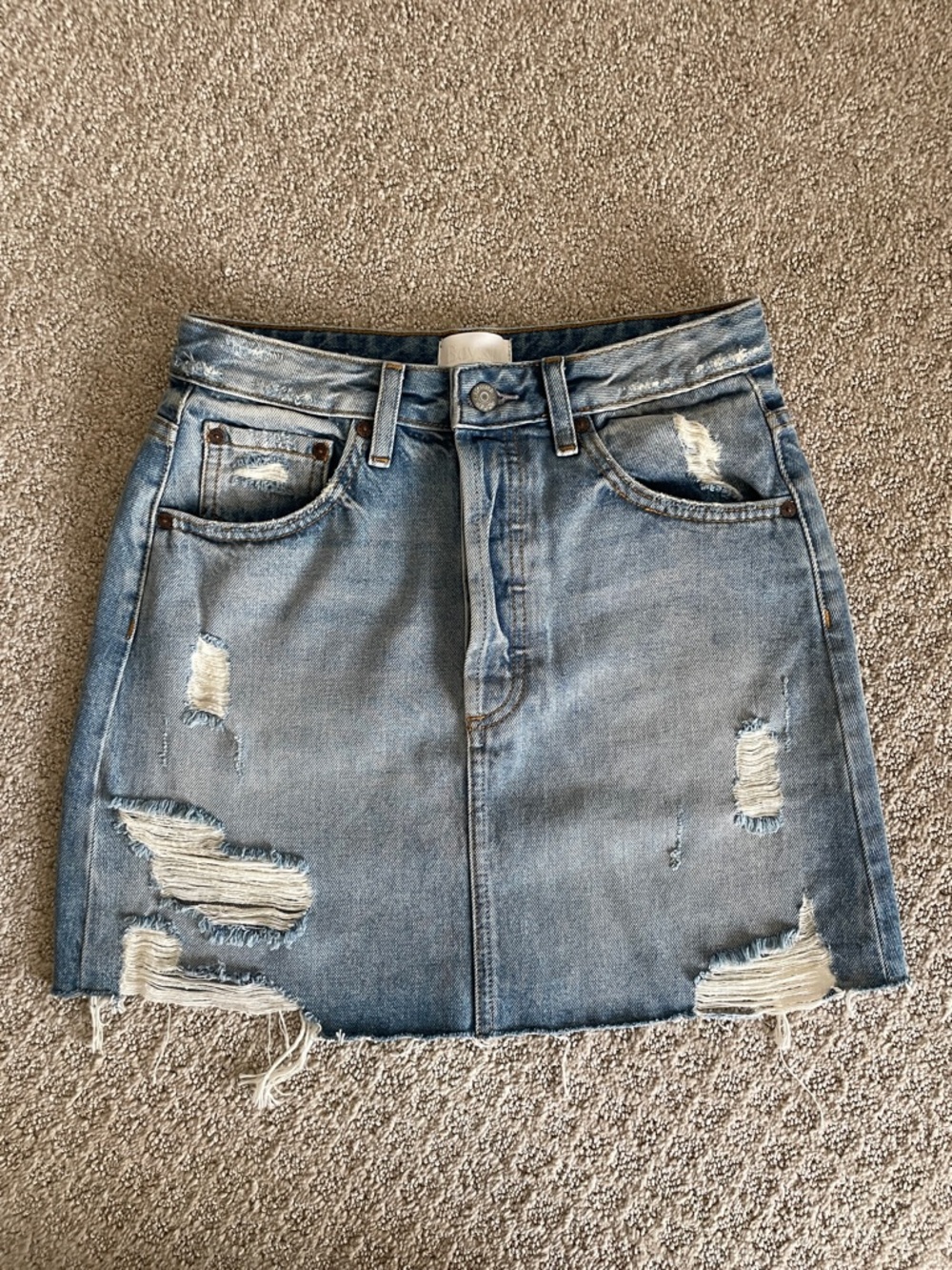 Boyish Light Blue Denim Mini Skirt